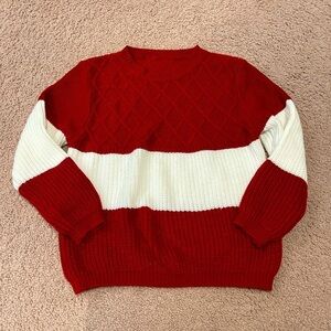 Women's ( Youth) Korean Fashion Y2k 3/4 sleeve Cable Knit Sweater